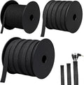 300 Feet - 1/4,1/2,3/8 Inch Braided Wire Loom PET Cable Loom Expandable Braided Sleeving Wire Sleeve for Automotive，TV, Computer, Home Theater, Black