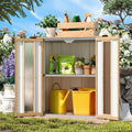 AECOJOY Outdoor Storage Cabinet Waterproof with Floor & Adjustable Shelves