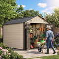 HOMSHADE 8x12 FT Resin Outdoor Storage Shed with Floor, Plastic Garden Shed