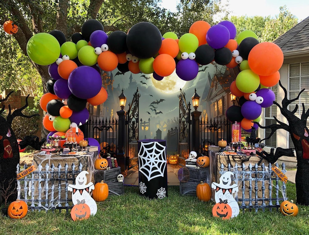 20x10ft Halloween Backdrop for Halloween Party Decorations Scary Full Moon Ni...