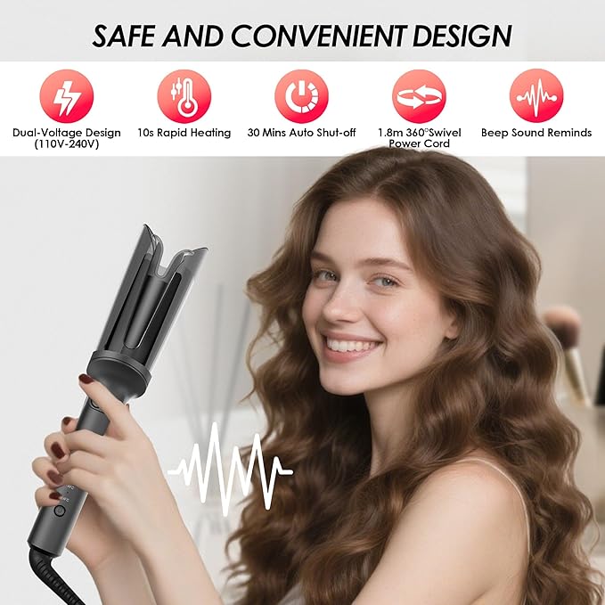 LA MAESII Automatic Rotating Curling Iron, Hair Curler