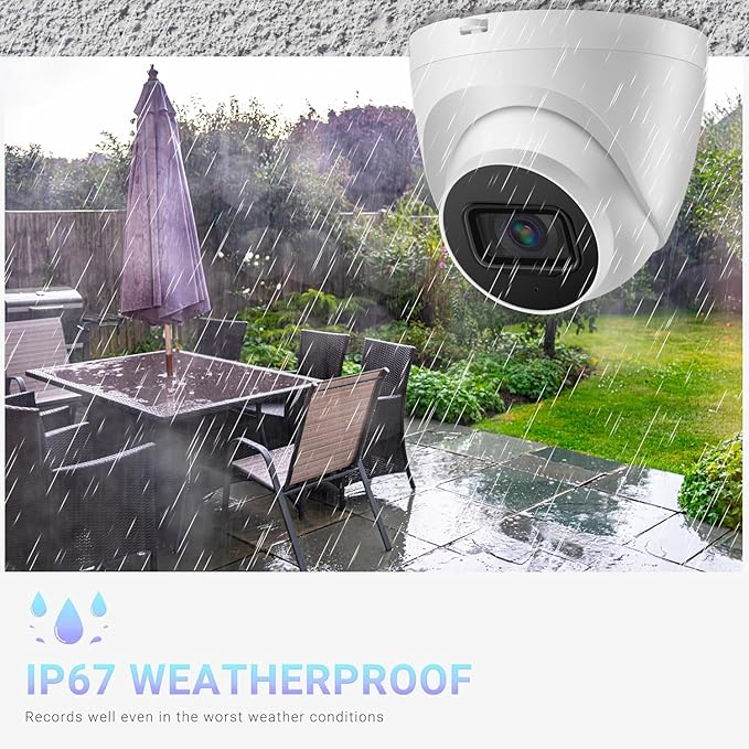 OHBET DahuaSecurity 4K 8MP PoE IP Dome Camera – Outdoor AI Security Turret