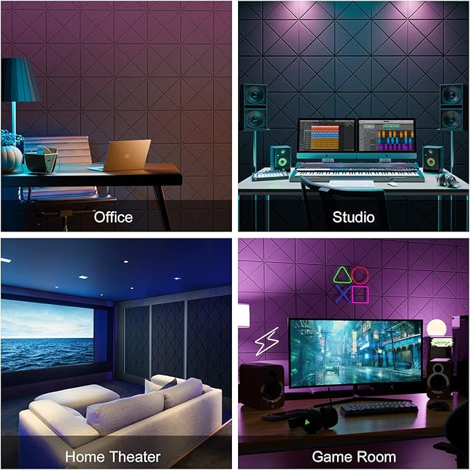 Sonicism 12 Pack X-Lined Acoustic Panels