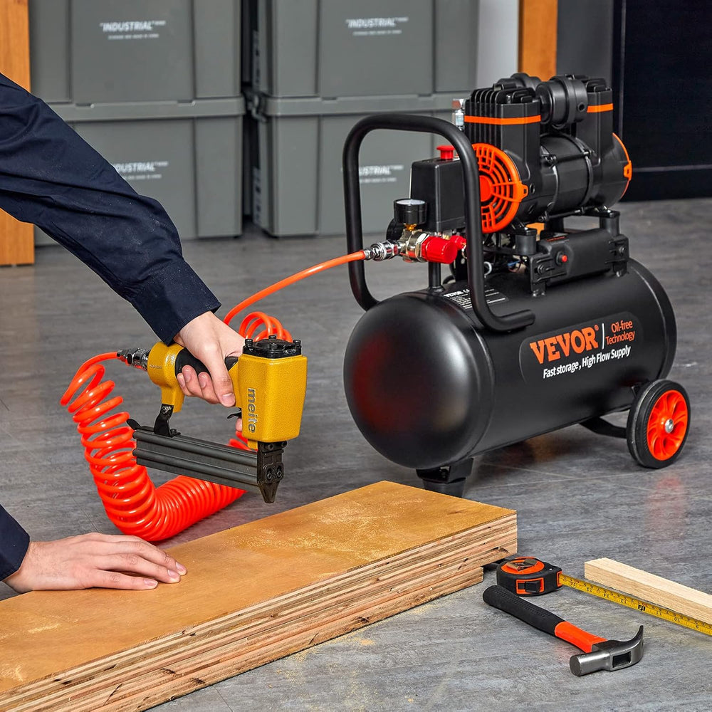VEVOR 4.8 Gallon Air Compressor, 1.2HP 2.2 CFM@90PSI Oil Free Air Compressor ...