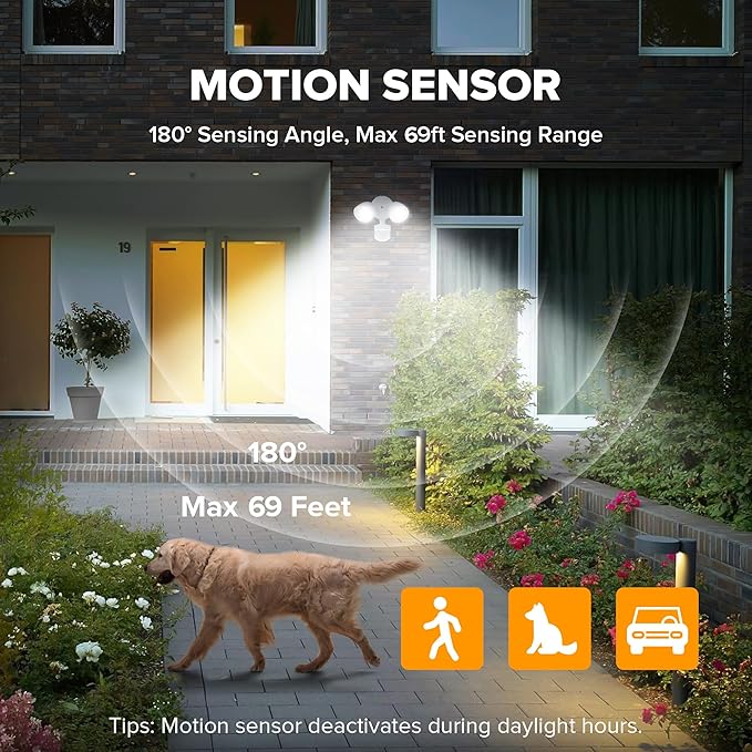 UME 2 Pack 32W 3500 Lumen LED Security Lights Motion Sensor Light Outdoor