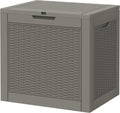 NUNU LAB 30 Gallon Outdoor Storage Box Waterproof, Outside Package Delivery Deck Boxes with Lockable Lid, Backyard Storage Bin For Garden Tools, Patio Cushions Accessories, Gray