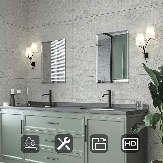Mirrorons Beveled Mirror, Bathroom Mirrors