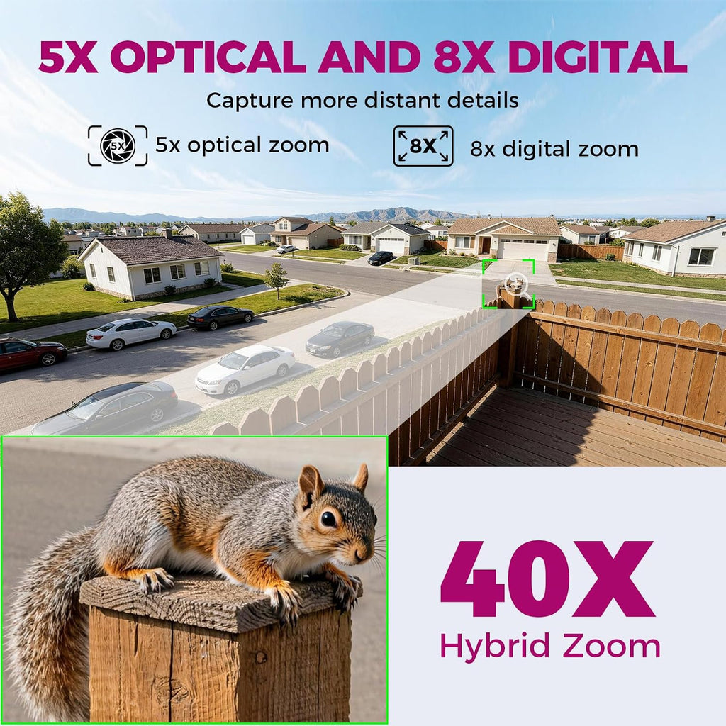 xmarto vandal-proof 4k ptz security camera, 5x zoom shown in use