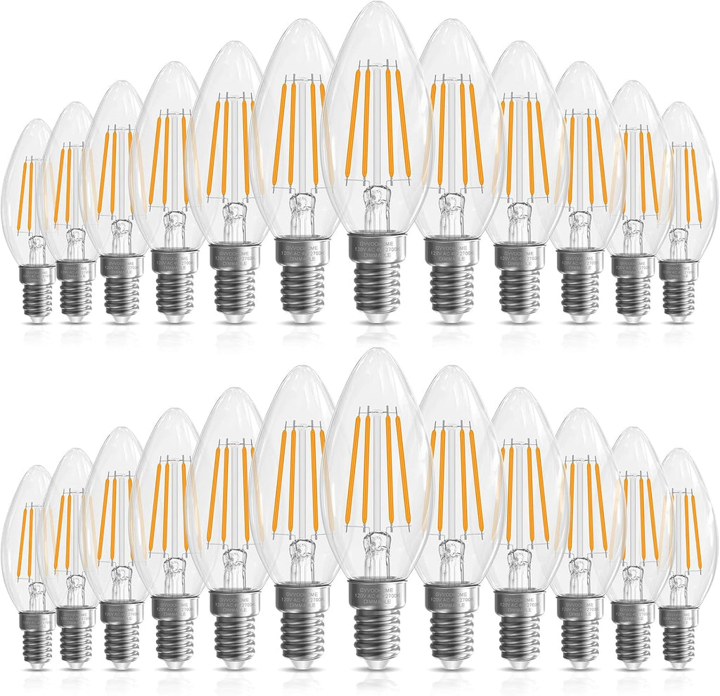 GvvooHome Candelabra Light Bulbs 40 watt Equivalent, E12 LED Bulb Dimmable