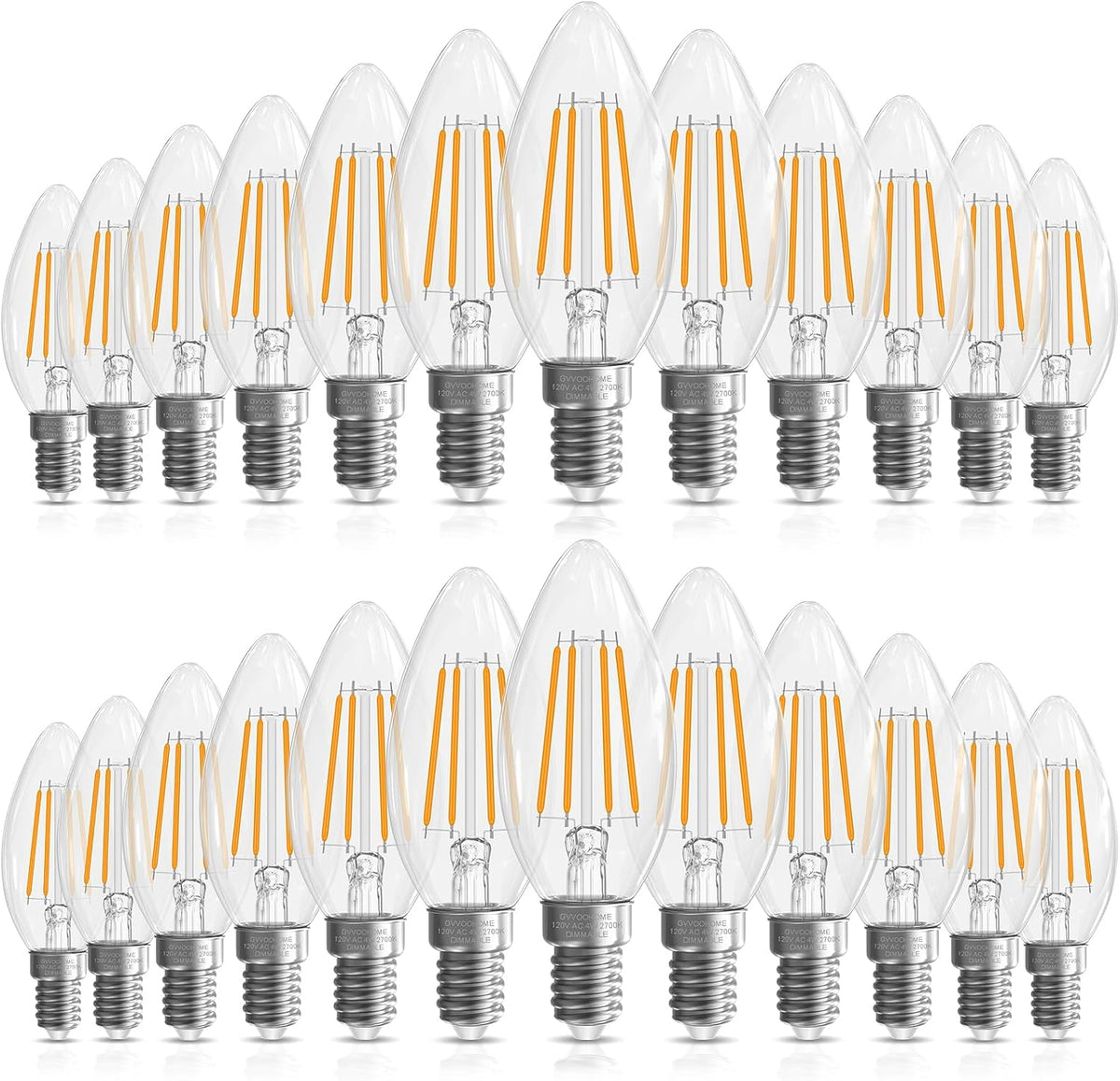 GvvooHome Candelabra Light Bulbs 40 watt Equivalent, E12 LED Bulb Dimmable