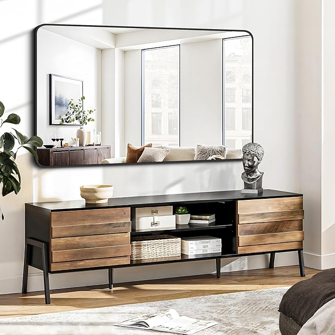 FORBATH Black Bathroom Mirror, Rectangular Vanity Mirror 30 x 48 Inch Wall