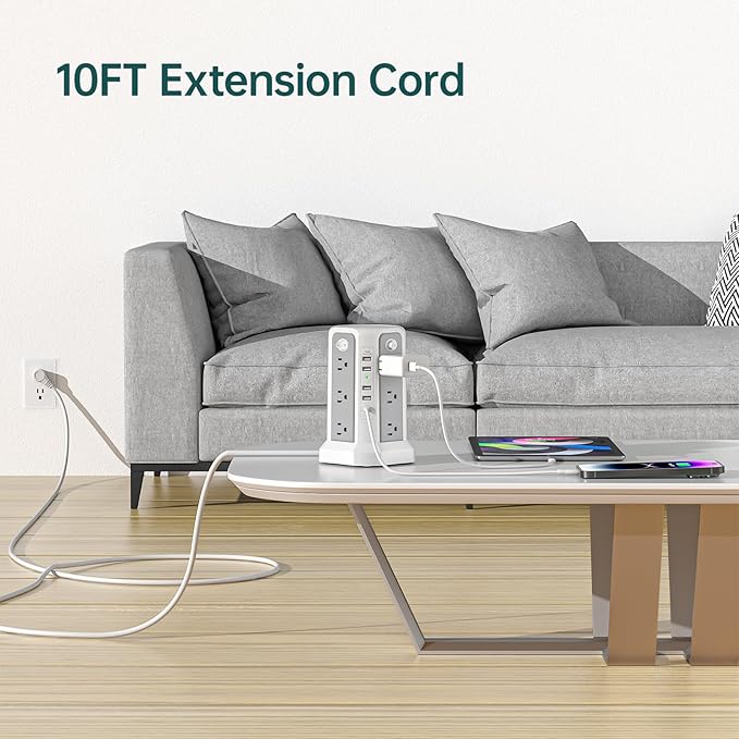 PASSUS Surge Protector Power Strip