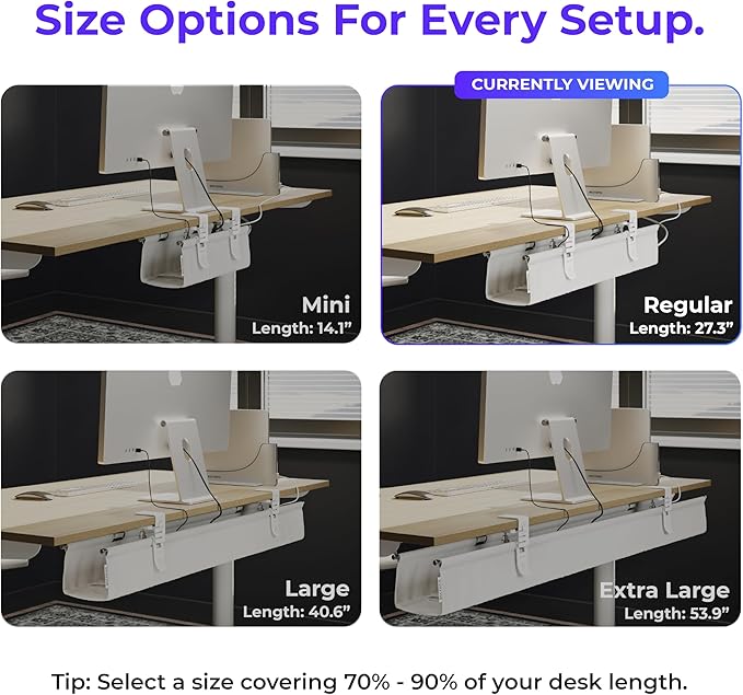 Ascrono Original No Drill Under Desk Cable Management Tray 27.3"