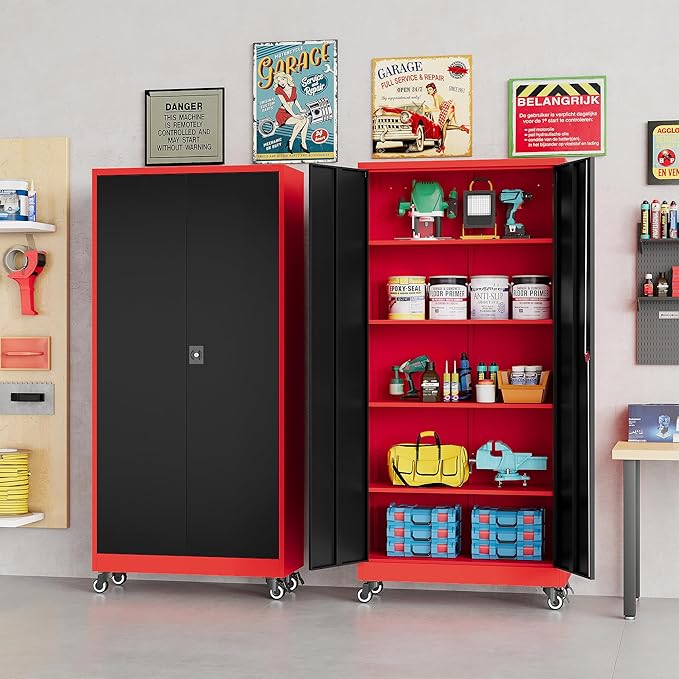 SISESOL 75" Tall Metal Storage Cabinet