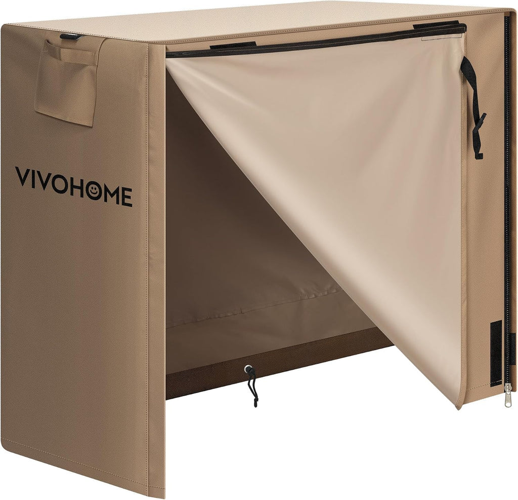 VIVOHOME 4ft Waterproof Outdoor Firewood Log Rack Cover, Brown