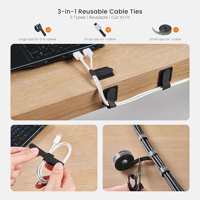 EUREKA ERGONOMIC Metal 316 PCS Cable Management Organizer Kit Cable Raceways