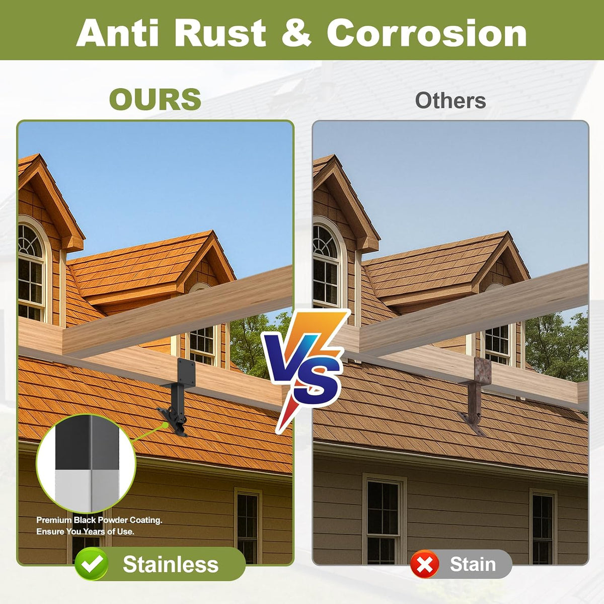 fmhotu 4x4 heavy duty roof riser brackets, adjustable showing dimensions