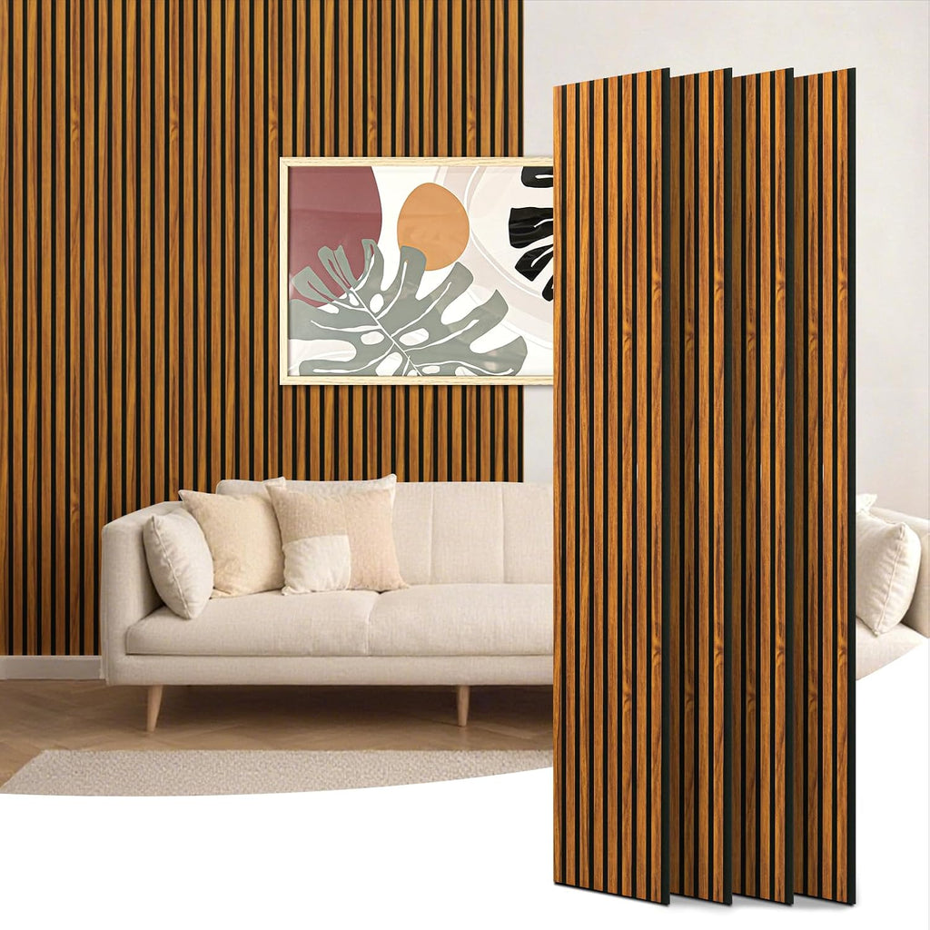 Art3d 4-Piece 94 x 12.6 Inch Acoustic Lightweight Slat Wall Panel