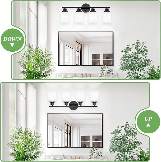 Guliaofo 4-Light Bathroom Light Fixtures, Modern Kitchen Light Fixtures Wall