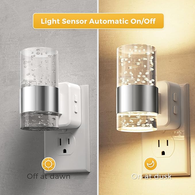 L LOHAS LED Night Lights Plug into Wall 2 Pack, Dimmable Night Light