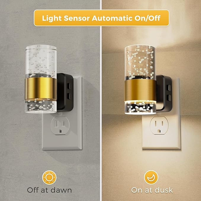 Night Lights Plug into Wall 2 Pack, Dimmable Night Light
