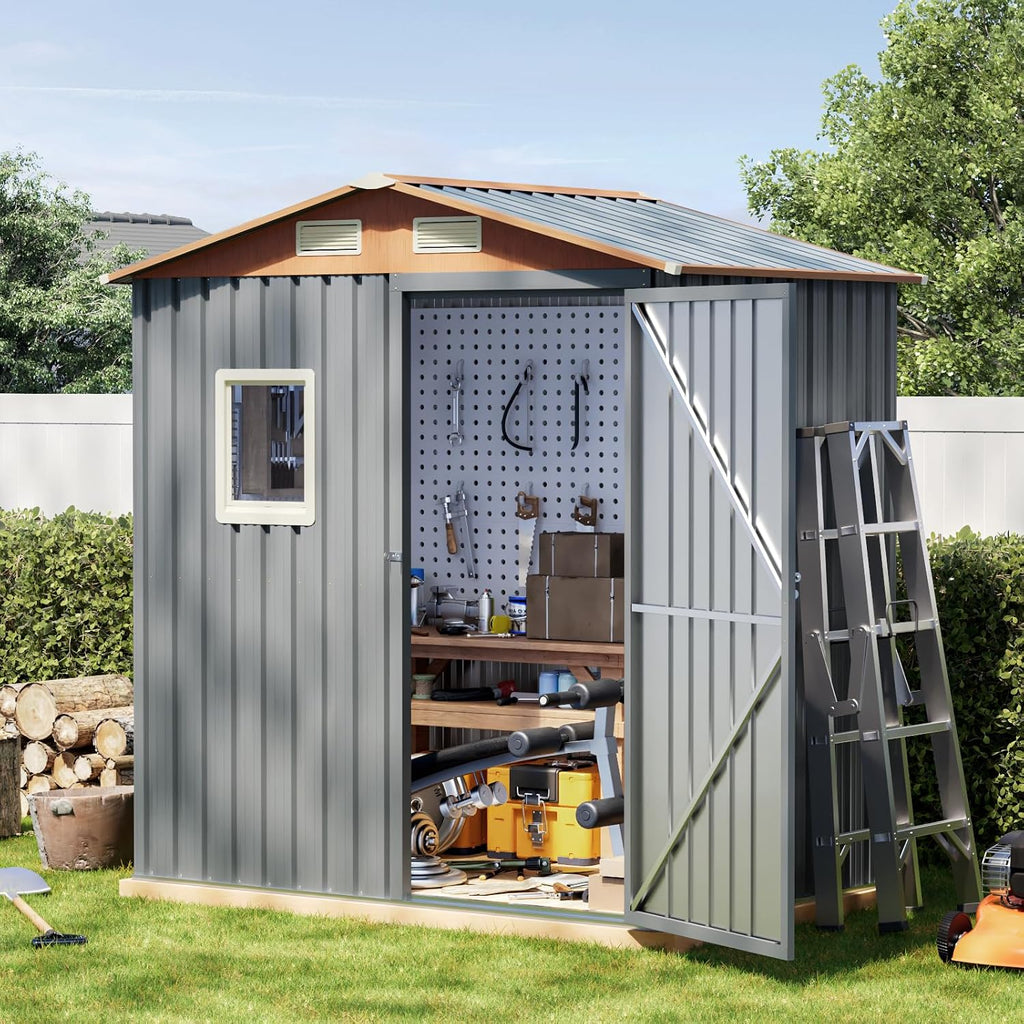 Verdeluxe 6x4FT Multi-Used Outdoor Storage Shed with Frame Floor