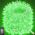 Pooqla 500 LED String Lights Indoor Outdoor, 164 ft Green Halloween Lights Plug in with Timer, Connectable 8 Modes Waterproof Clear Wire Twinkle Fairy Lights for Xmas Tree Christmas Decor