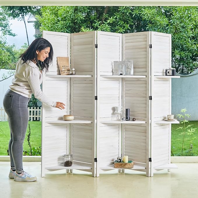 Partition Room Dividers, Folding Wood Privacy Screen