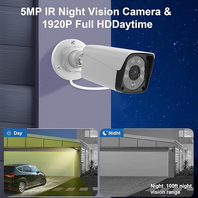 H.265+ Wired Security Camera DVR Kit System