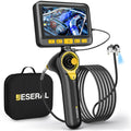 360°Articulating Borescope Camera - JESERAL 5" HD 1080P Inspection Camera Screen with 6 Light, Endoscope with 6.2mm IP67 Waterproof Probe, 3X Zoom 4-Way Borescope Engine with 1M Flexible Cable