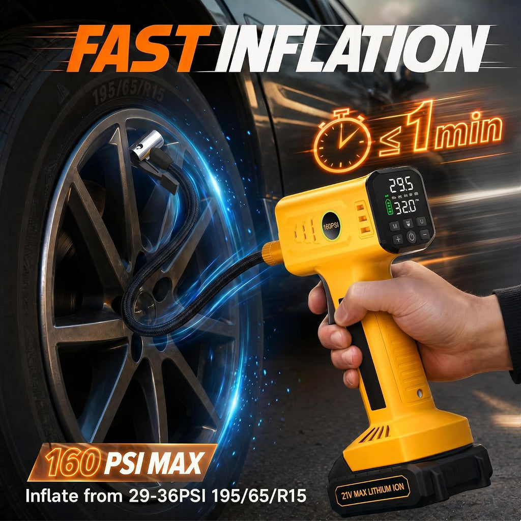 Tire Inflator Portable Air Compressor, Cordless Tire Inflator