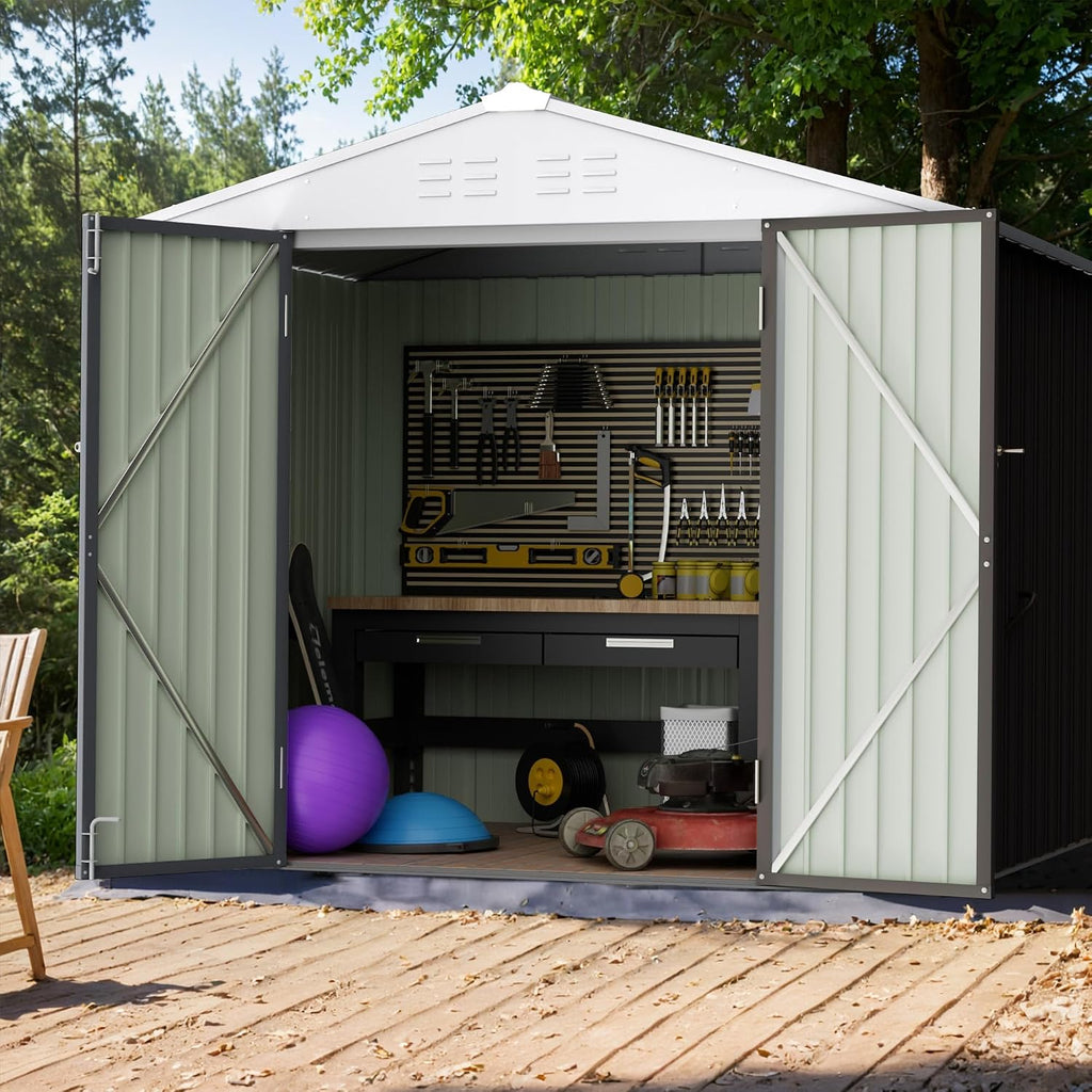 gunji 8 x 6 ft shed outdoor storage, package contents