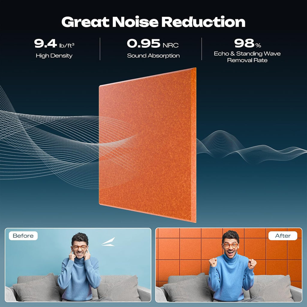 sonicism 22 pack acoustic wall panels shown in use