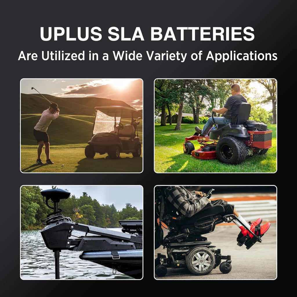 uplus 12v 18ah rechargeable agm battery with nut, side view