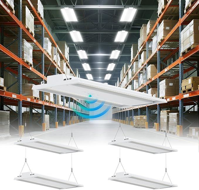 LED Linear High Bay Shop Light 210W, Larger Central Lighting Area, Commercial (4 Pack)