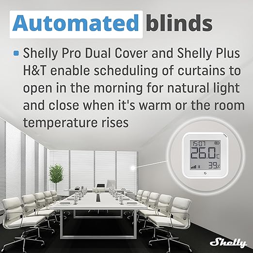 Shelly Pro Dual Cover/Shutter PM | LAN and Wi-Fi Connection, Professional DIN