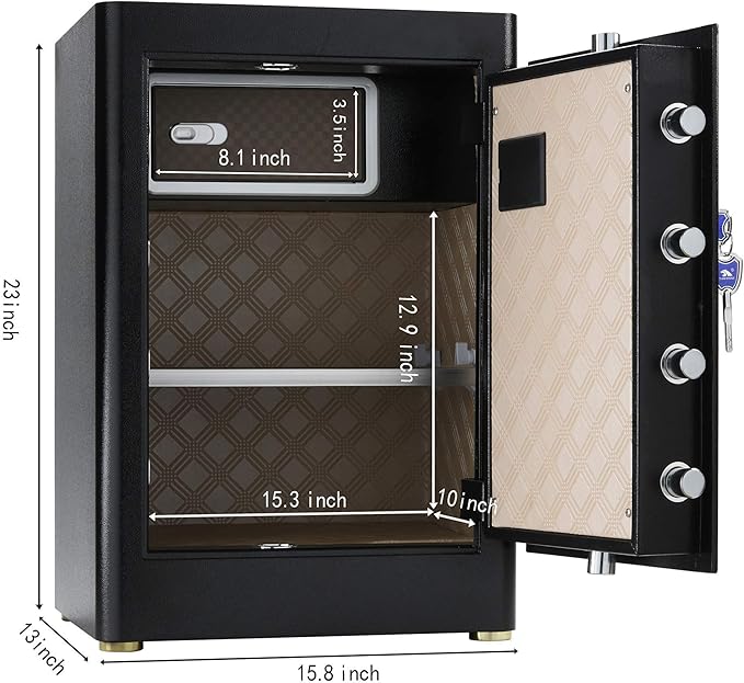 TIGERKING   Large Safe Box, 2.05 Cubic Feet Home Safe