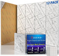 12 Pack Self-Adhesive Soundproof Wall Panels, 1.2lb/ft³ High Density, Thicker