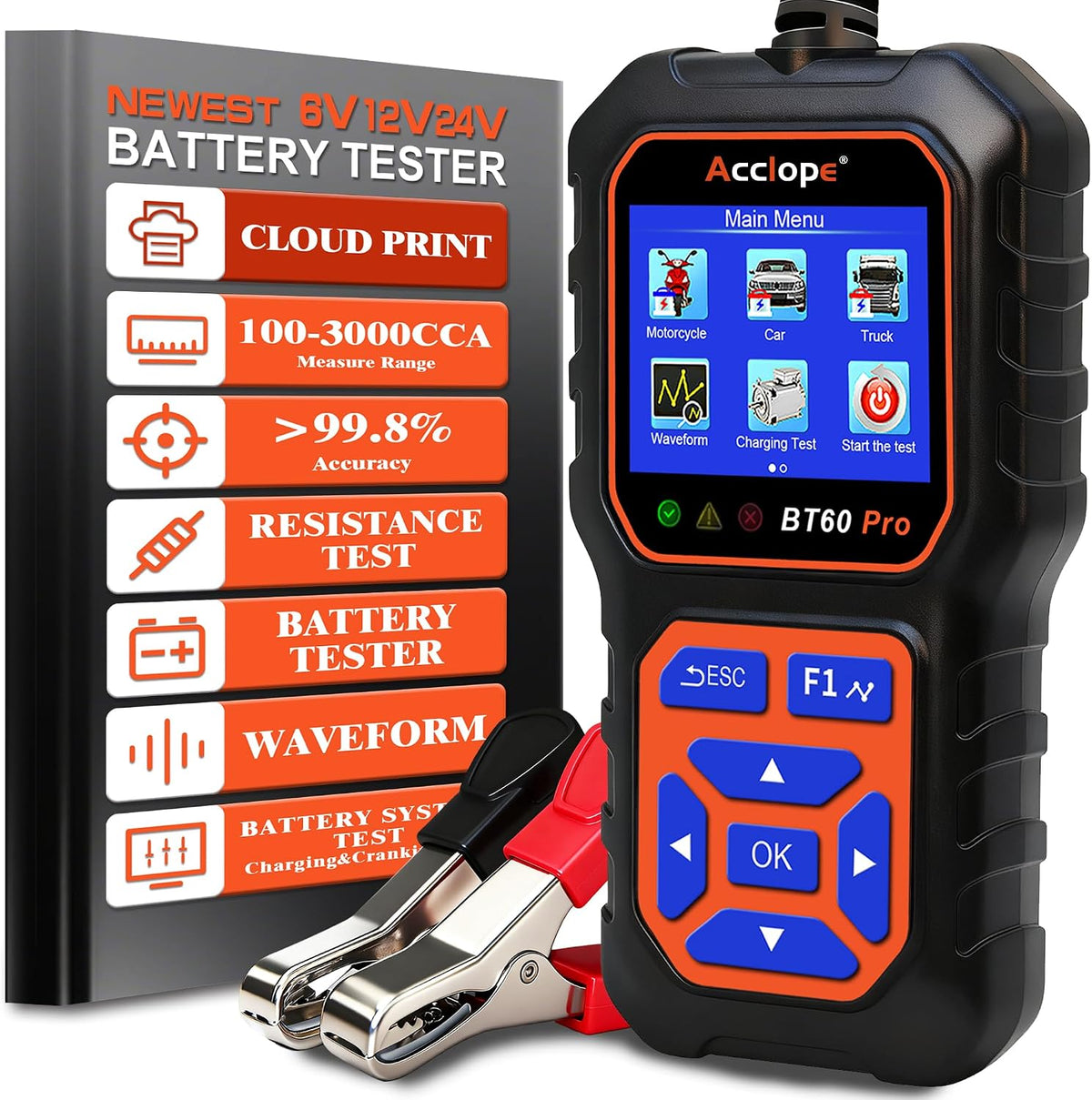BT60 Pro Acclope Car Battery Tester