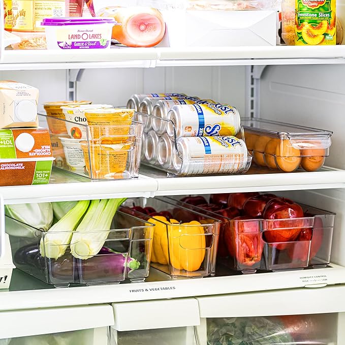 Sorbus Fridge Bins and Freezer Bins Refrigerator Organizer Stackable Food (6 Piece)