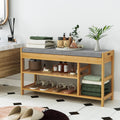 2-Tier Shoe Rack Bench with Flip-Top Storage, 36" Entryway Bench with Seat