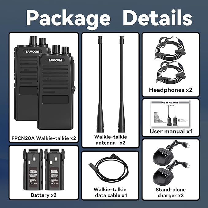 SAMCOM FPCN20A Walkie Talkies (2-Pack)
