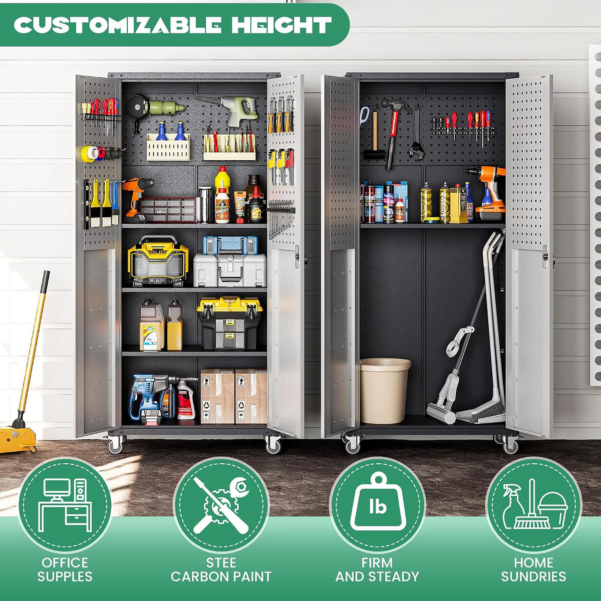garage storage cabinet system,wall cabinet & locking rolling on a desk or shelf