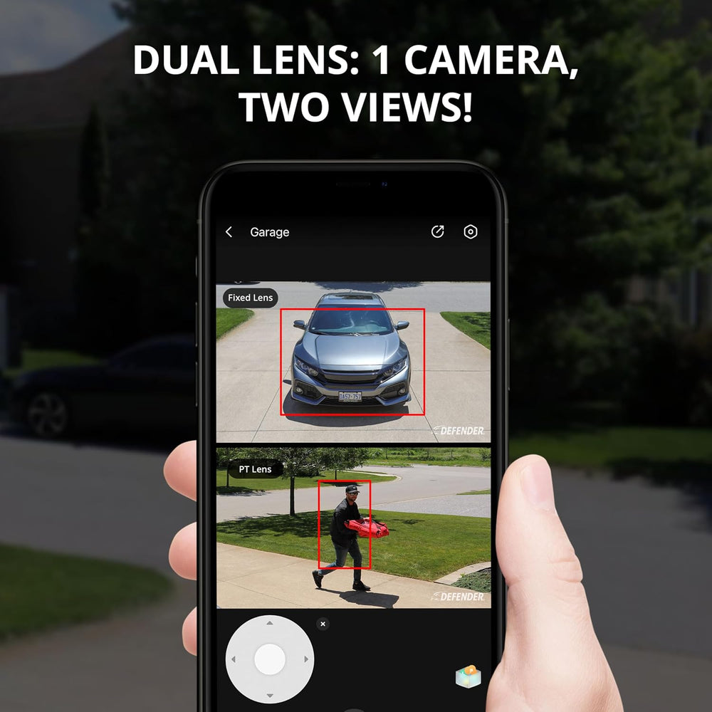 Defender AI Powered Guard Pro 3K Plus Dual Lens PTZ WiFi 6/Bluetooth Plug-in ...