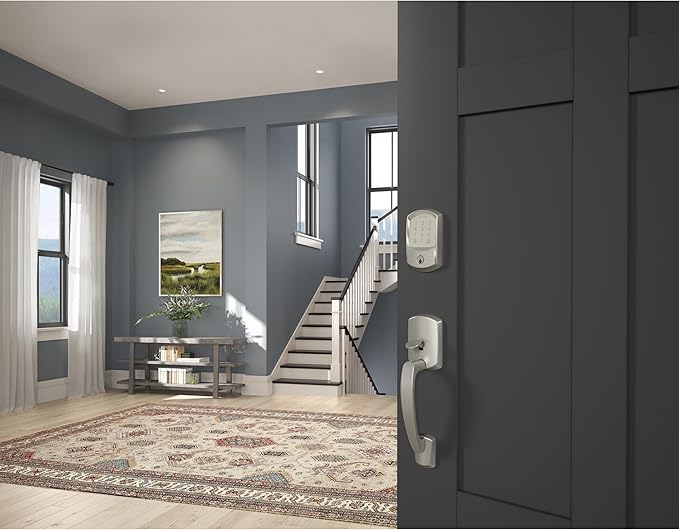 SCHLAGE BE489WB GRW 619 Encode WiFi Deadbolt Smart Lock, Keyless Entry