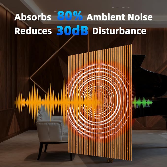 Art3d 4-Piece 94 x 12.6 Inch Acoustic Lightweight Slat Wall Panel