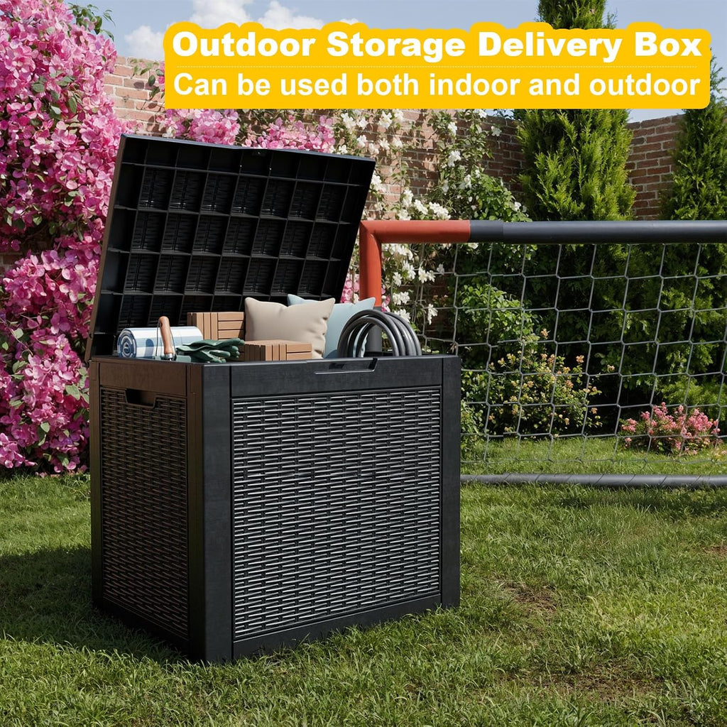 40 gallon waterproof outdoor storage box,deck boxs for, side view