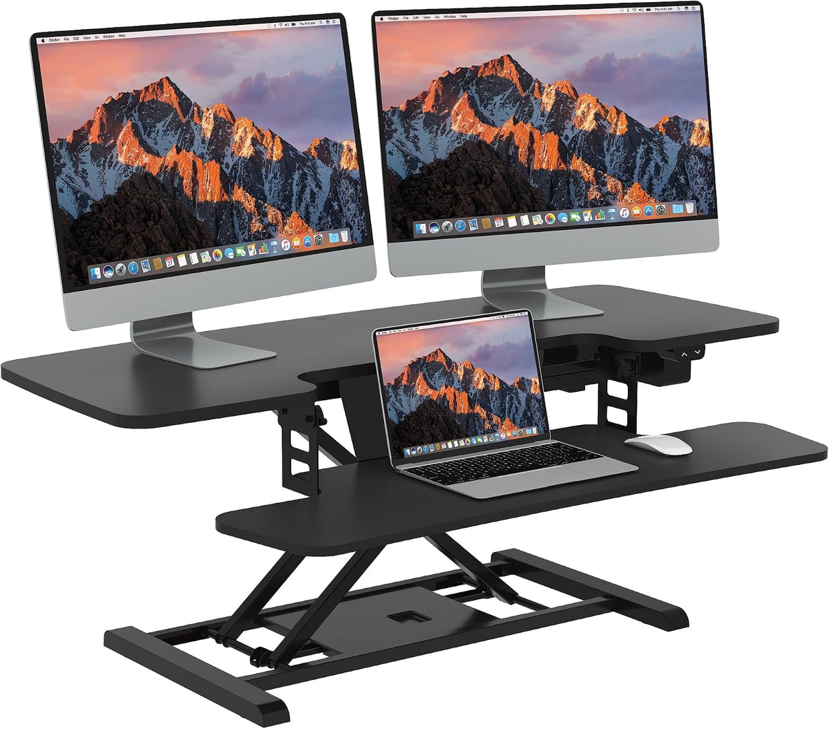 SANODESK 42" Electric Standing Desk Converter, Height Adjustable Riser