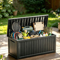 320 Gallon Outdoor Storage Box, Deck Boxes Outdoor Waterproof with Hydraulic Rod, UV-Resistant for All Weather Use, Lockable for Patio, Garden & Yard, Black