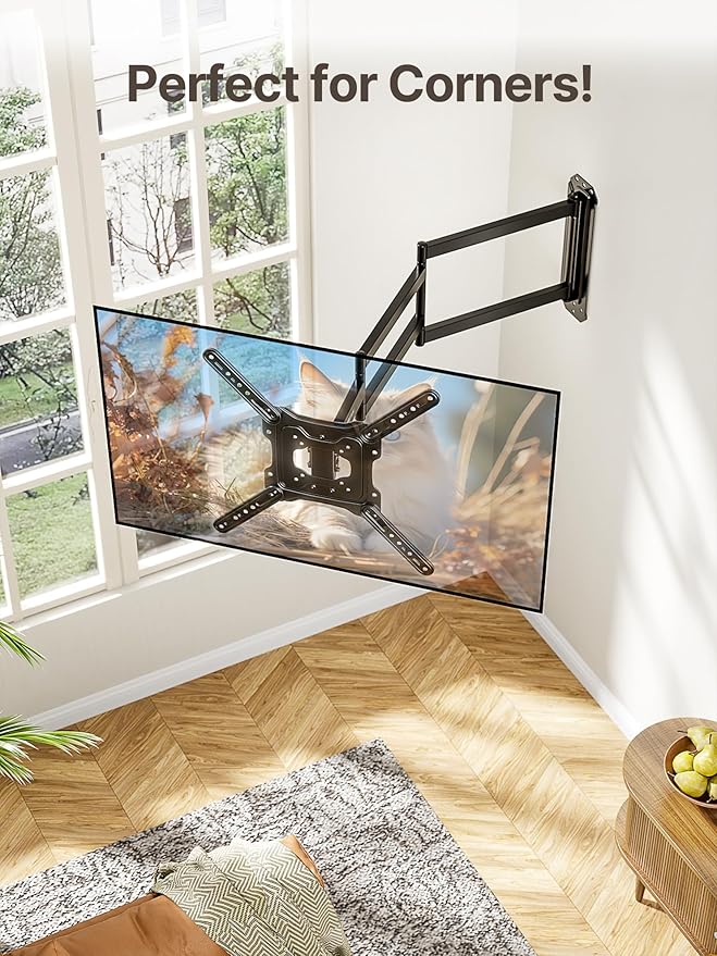 monTEK Long Arm TV Wall Mount for Most 23-65 Inch TVs, 37 Inch Long Extension